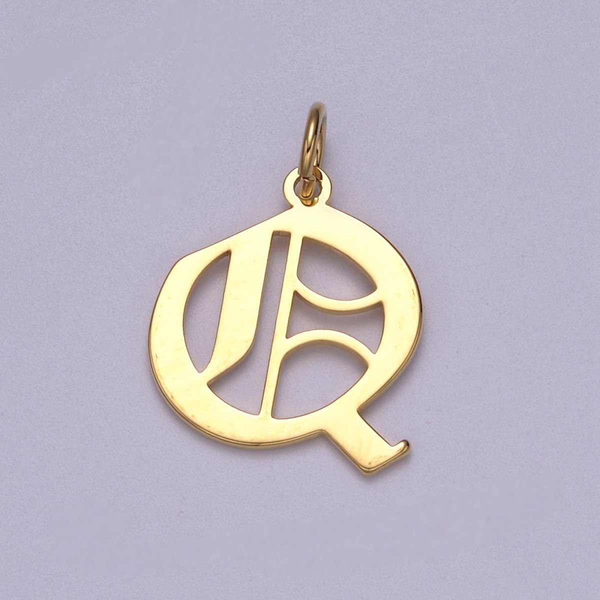 14k Gold Filled Old English Font Initial Letters Pendant Charm Wholesale Jewelry Supplies W-001 to W-027 - DLUXCA