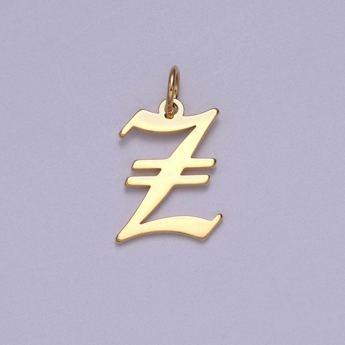 14k Gold Filled Old English Font Initial Letters Pendant Charm Wholesale Jewelry Supplies W-001 to W-027 - DLUXCA