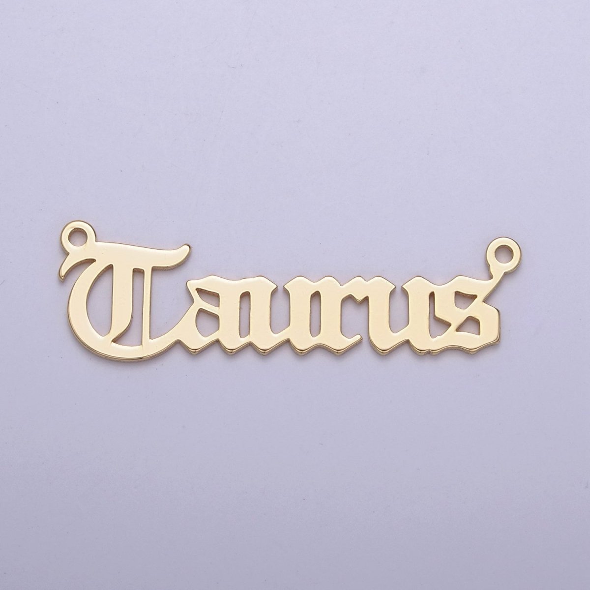 14k Gold Filled Old English Font Zodiac Charms Connector for Necklace Bracelet Link Connector Astrology Necklace Charm Personalized Jewelry Wholesale M-134-M-145 - DLUXCA