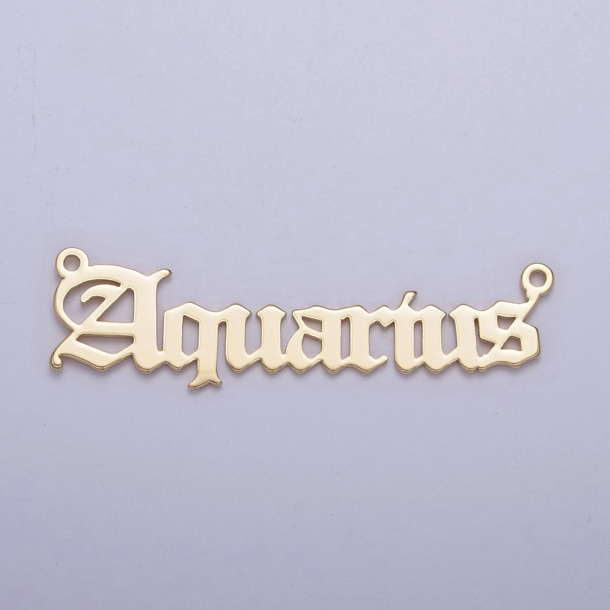 14k Gold Filled Old English Font Zodiac Charms Connector for Necklace Bracelet Link Connector Astrology Necklace Charm Personalized Jewelry Wholesale M-134-M-145 - DLUXCA