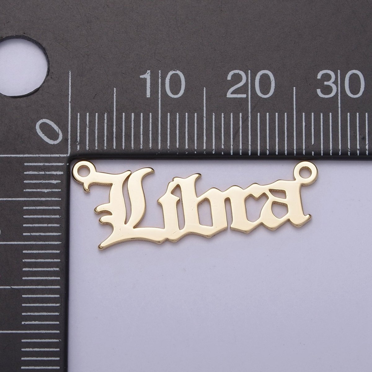 14k Gold Filled Old English Font Zodiac Charms Connector for Necklace Bracelet Link Connector Astrology Necklace Charm Personalized Jewelry Wholesale M-134-M-145 - DLUXCA