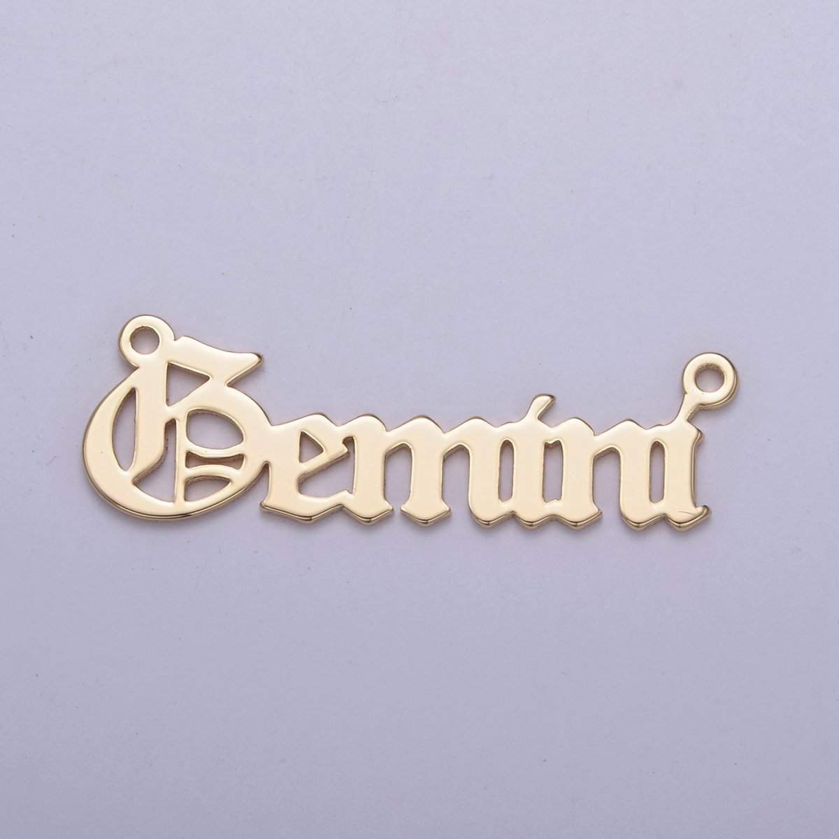 14k Gold Filled Old English Font Zodiac Charms Connector for Necklace Bracelet Link Connector Astrology Necklace Charm Personalized Jewelry Wholesale M-134-M-145 - DLUXCA