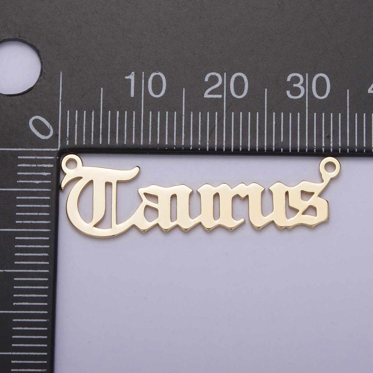 14k Gold Filled Old English Font Zodiac Charms Connector for Necklace Bracelet Link Connector Astrology Necklace Charm Personalized Jewelry Wholesale M-134-M-145 - DLUXCA