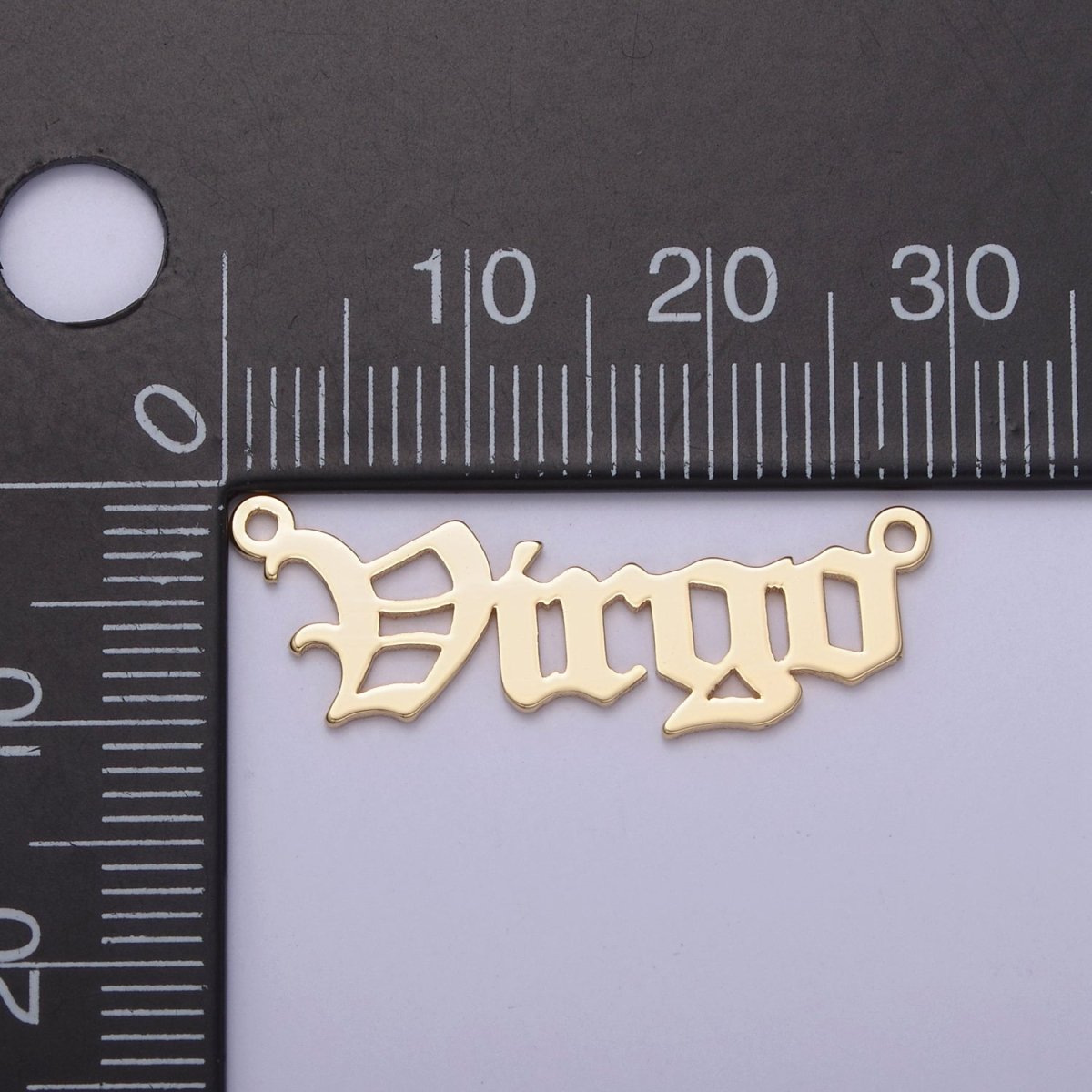 14k Gold Filled Old English Font Zodiac Charms Connector for Necklace Bracelet Link Connector Astrology Necklace Charm Personalized Jewelry Wholesale M-134-M-145 - DLUXCA