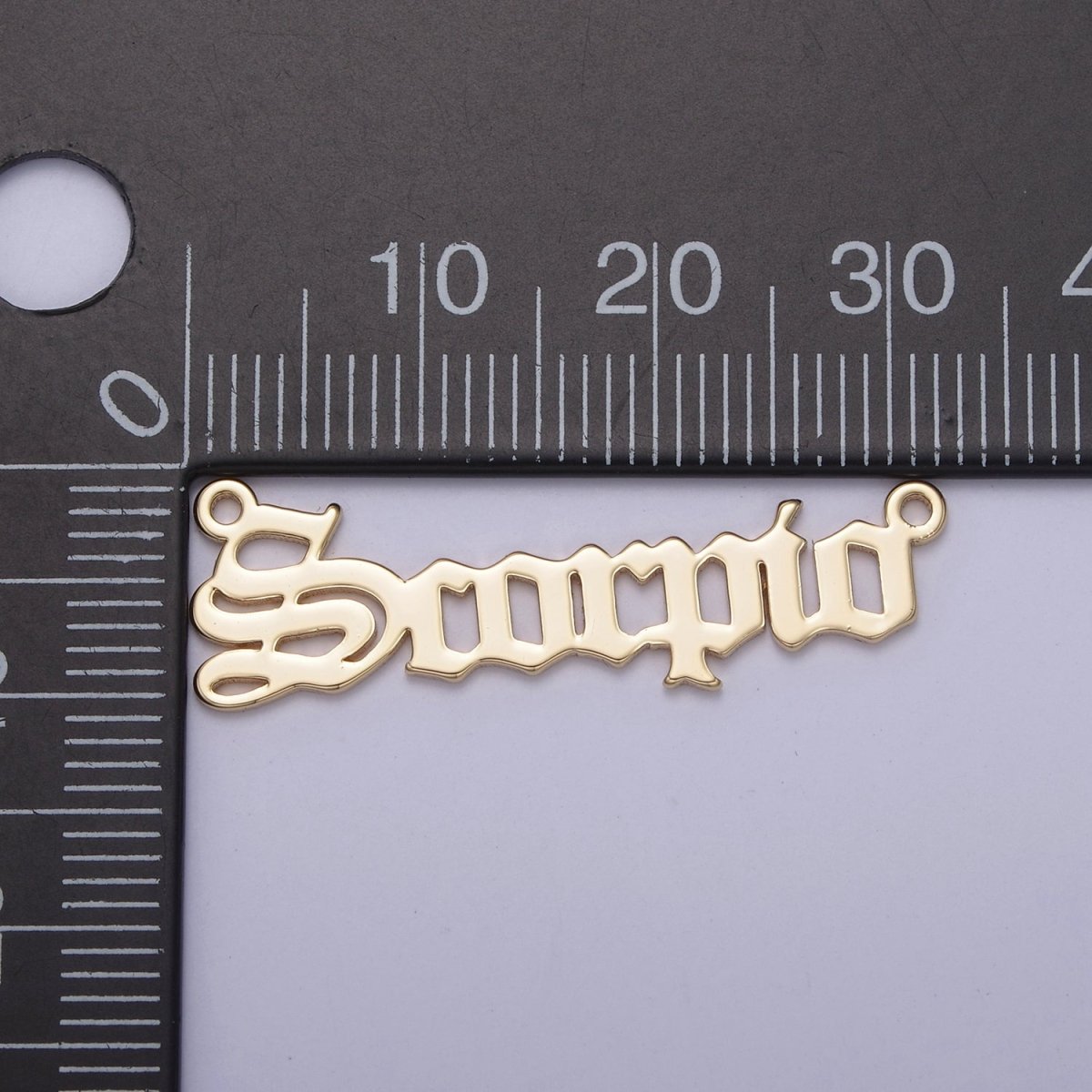 14k Gold Filled Old English Font Zodiac Charms Connector for Necklace Bracelet Link Connector Astrology Necklace Charm Personalized Jewelry Wholesale M-134-M-145 - DLUXCA