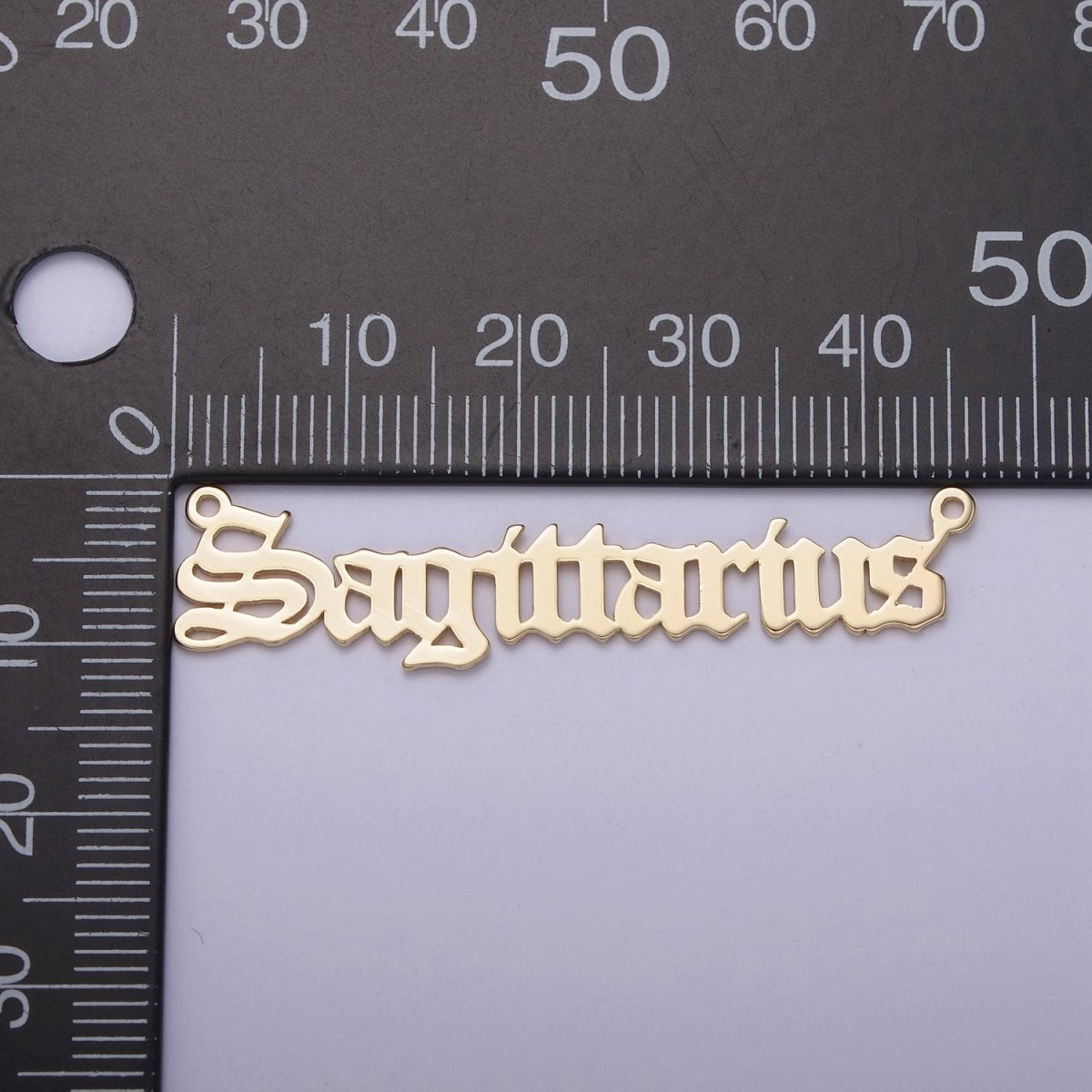 14k Gold Filled Old English Font Zodiac Charms Connector for Necklace Bracelet Link Connector Astrology Necklace Charm Personalized Jewelry Wholesale M-134-M-145 - DLUXCA