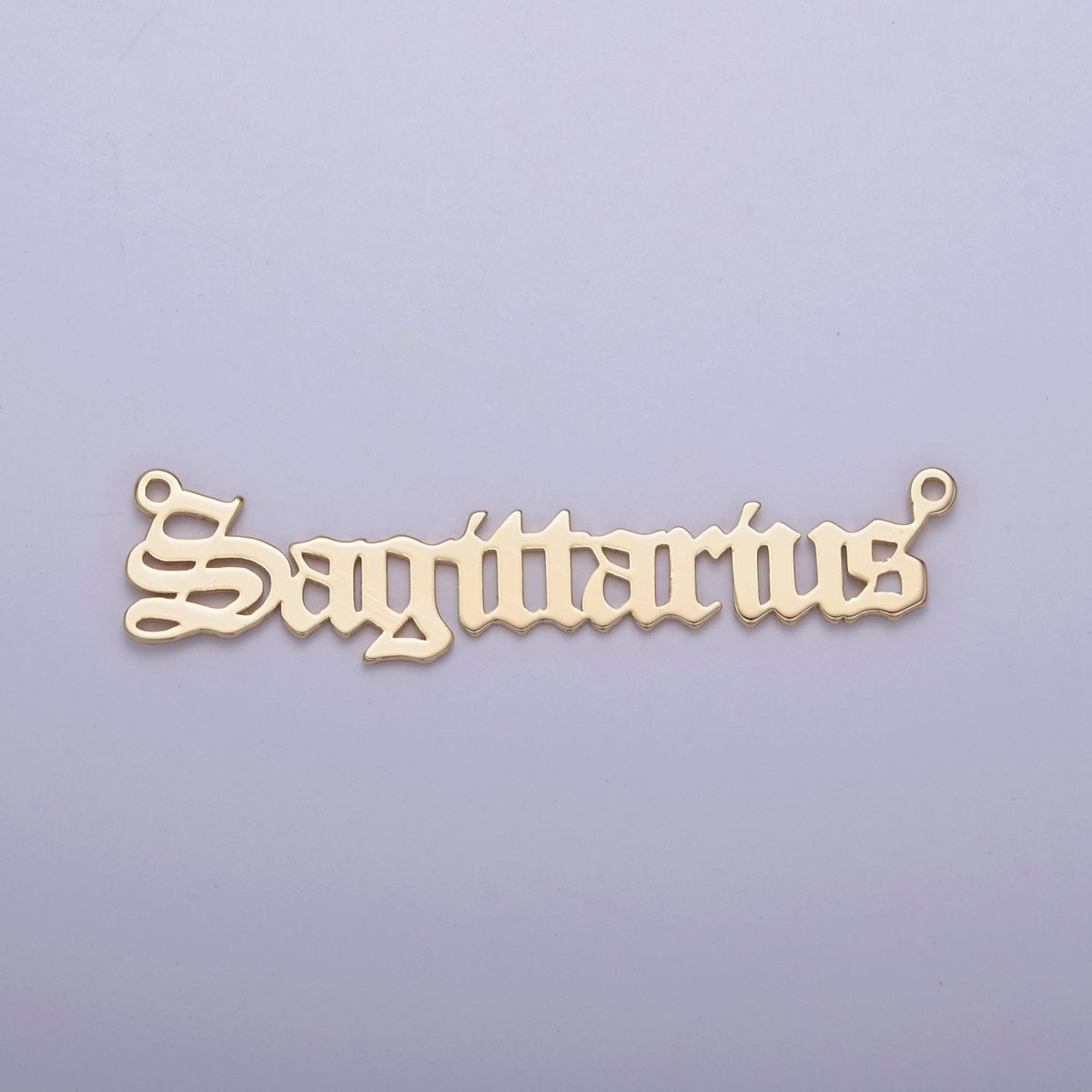 14k Gold Filled Old English Font Zodiac Charms Connector for Necklace Bracelet Link Connector Astrology Necklace Charm Personalized Jewelry Wholesale M-134-M-145 - DLUXCA