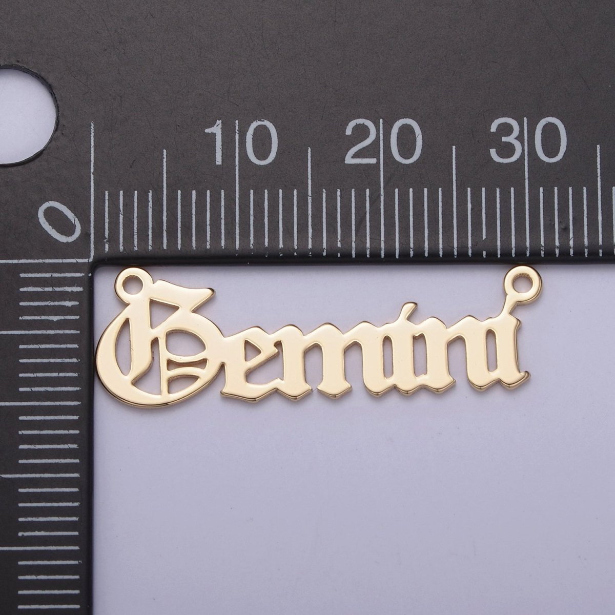 14k Gold Filled Old English Font Zodiac Charms Connector for Necklace Bracelet Link Connector Astrology Necklace Charm Personalized Jewelry Wholesale M-134-M-145 - DLUXCA