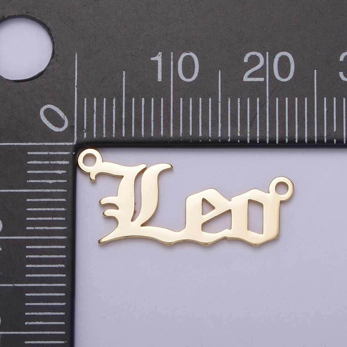 14k Gold Filled Old English Font Zodiac Charms Connector for Necklace Bracelet Link Connector Astrology Necklace Charm Personalized Jewelry Wholesale M-134-M-145 - DLUXCA