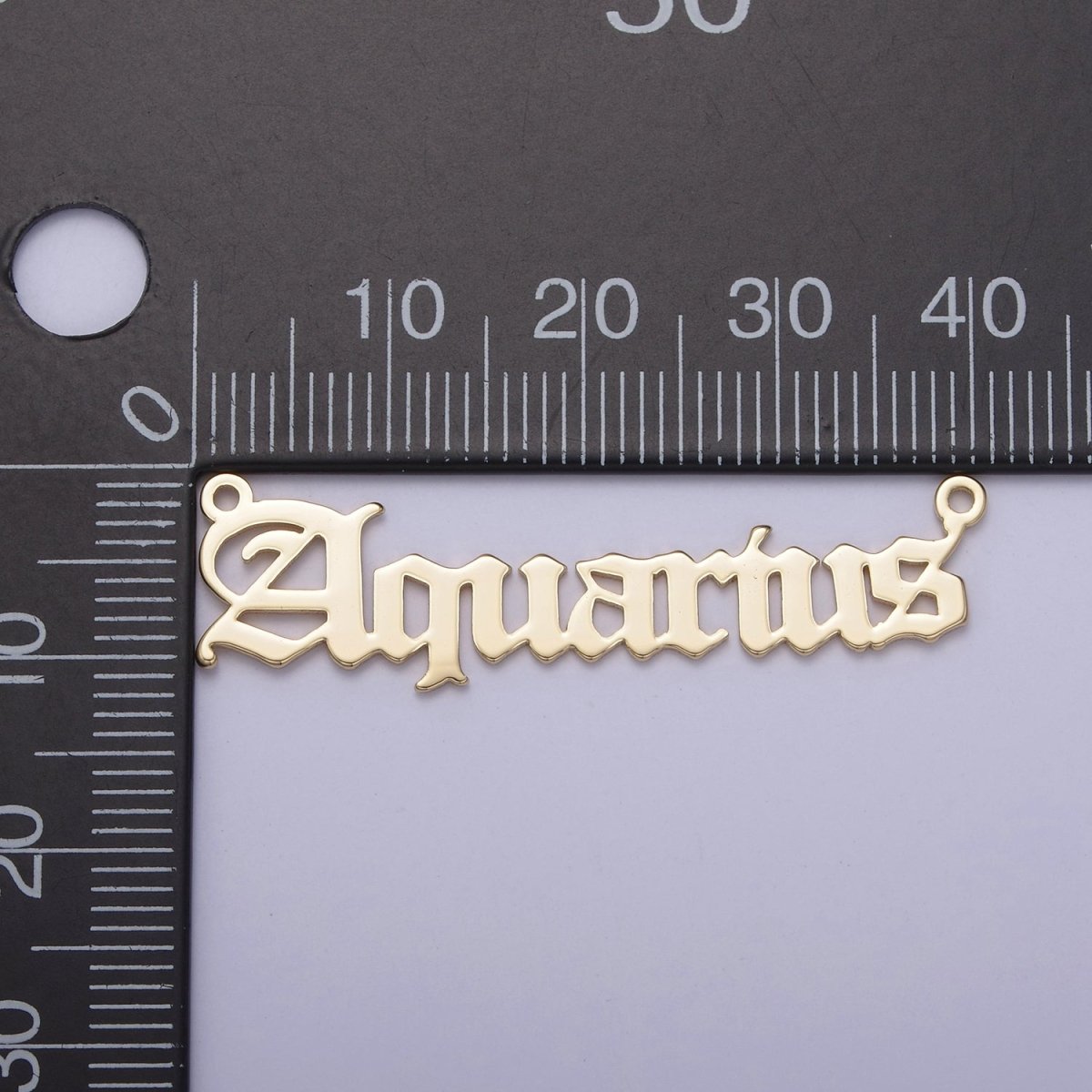 14k Gold Filled Old English Font Zodiac Charms Connector for Necklace Bracelet Link Connector Astrology Necklace Charm Personalized Jewelry Wholesale M-134-M-145 - DLUXCA
