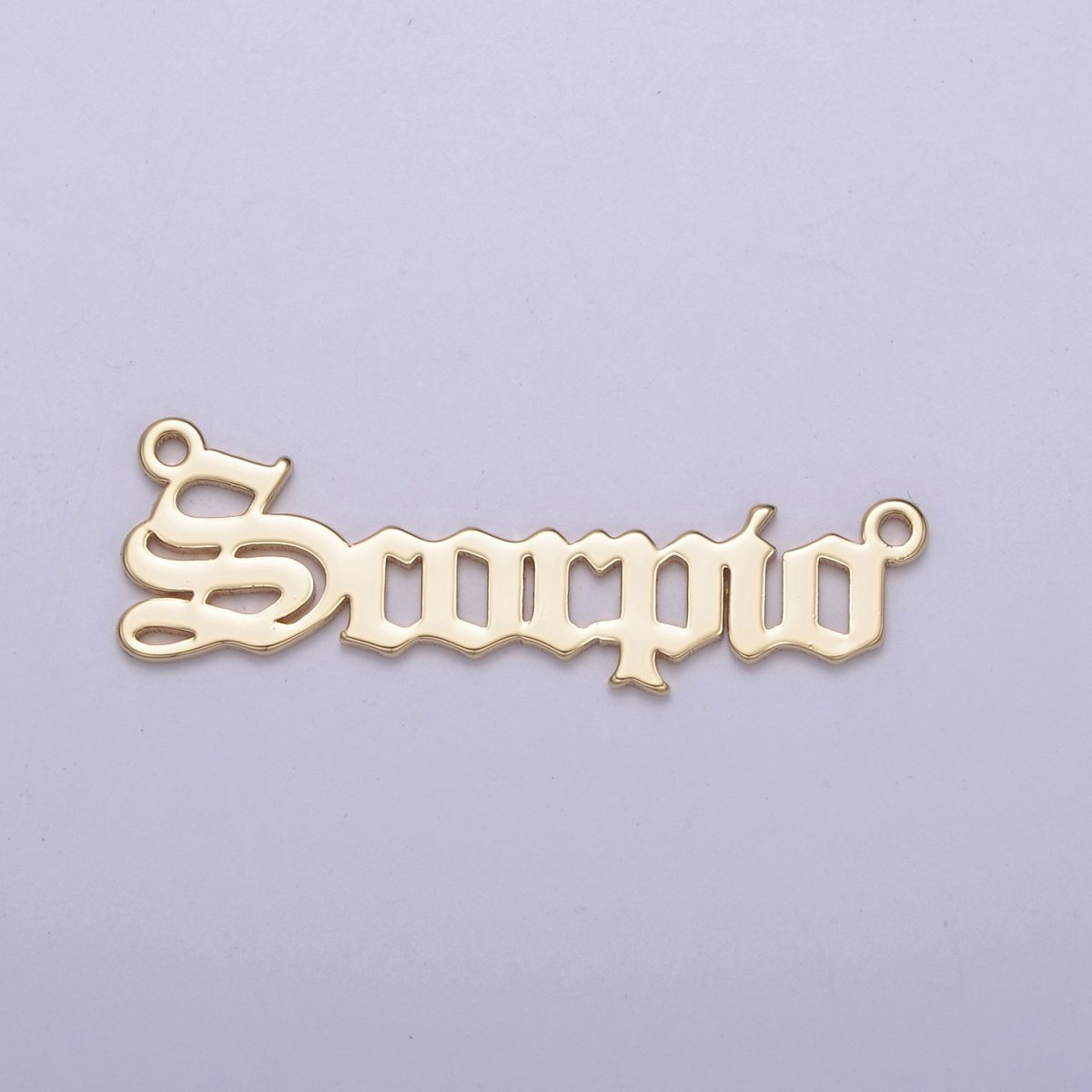 14k Gold Filled Old English Font Zodiac Charms Connector for Necklace Bracelet Link Connector Astrology Necklace Charm Personalized Jewelry Wholesale M-134-M-145 - DLUXCA