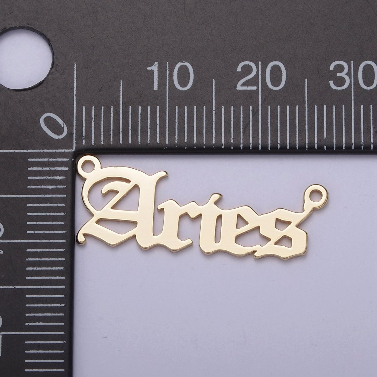 14k Gold Filled Old English Font Zodiac Charms Connector for Necklace Bracelet Link Connector Astrology Necklace Charm Personalized Jewelry Wholesale M-134-M-145 - DLUXCA