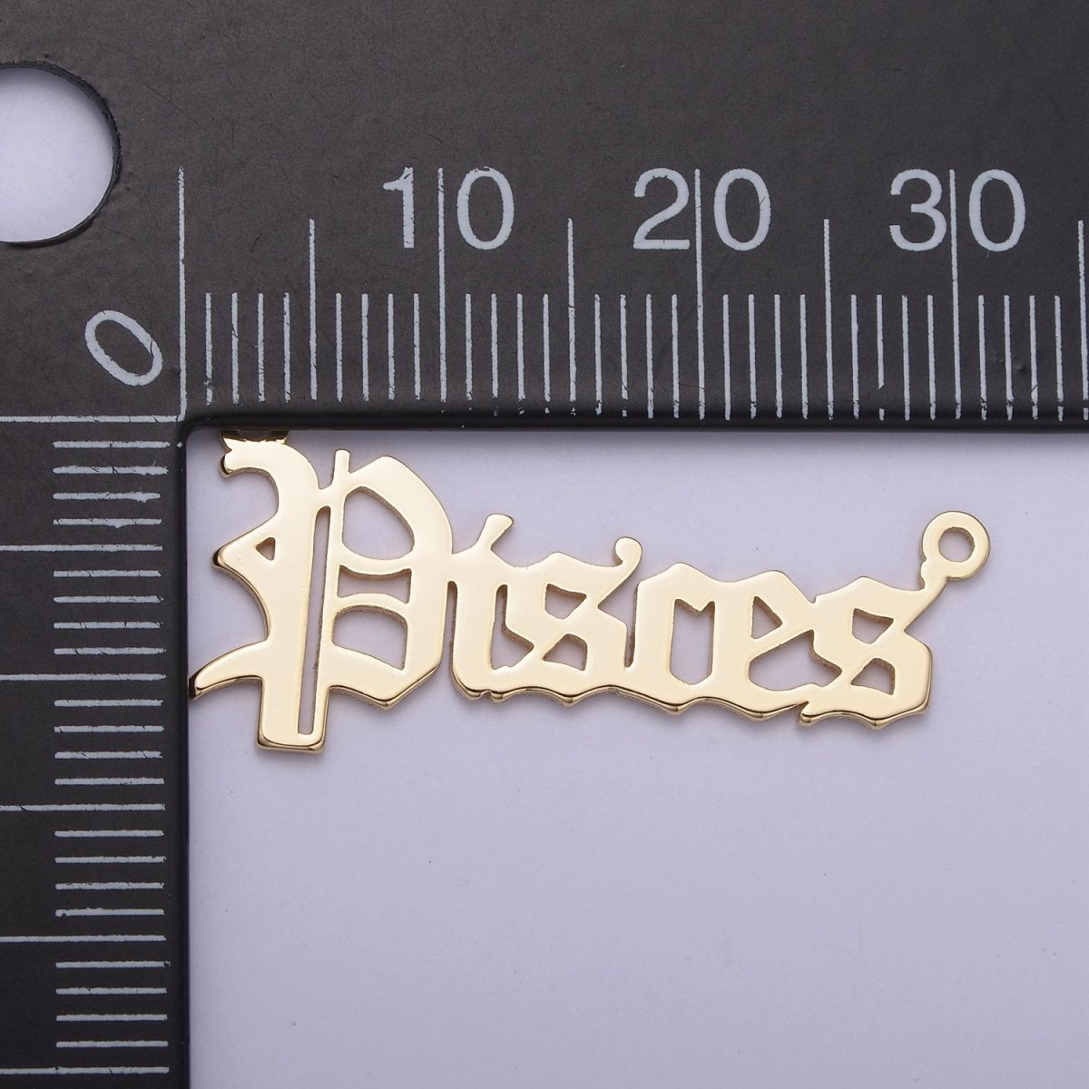 14k Gold Filled Old English Font Zodiac Charms Connector for Necklace Bracelet Link Connector Astrology Necklace Charm Personalized Jewelry Wholesale M-134-M-145 - DLUXCA