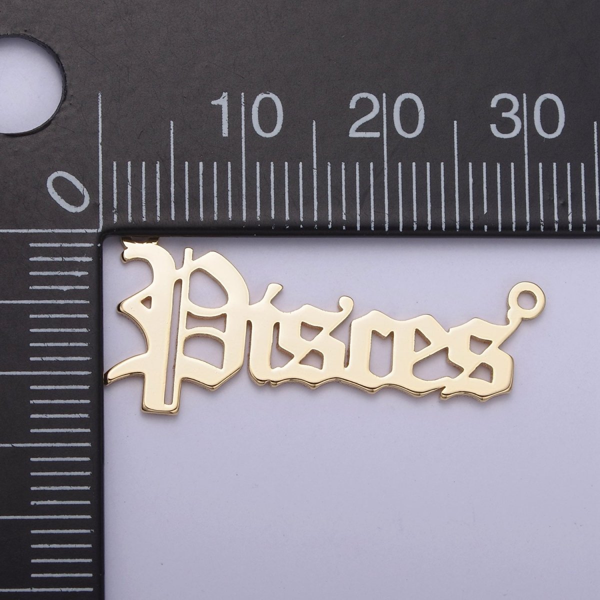 14k Gold Filled Old English Font Zodiac Charms Connector for Necklace Bracelet Link Connector Astrology Necklace Charm Personalized Jewelry Wholesale M-134-M-145 - DLUXCA