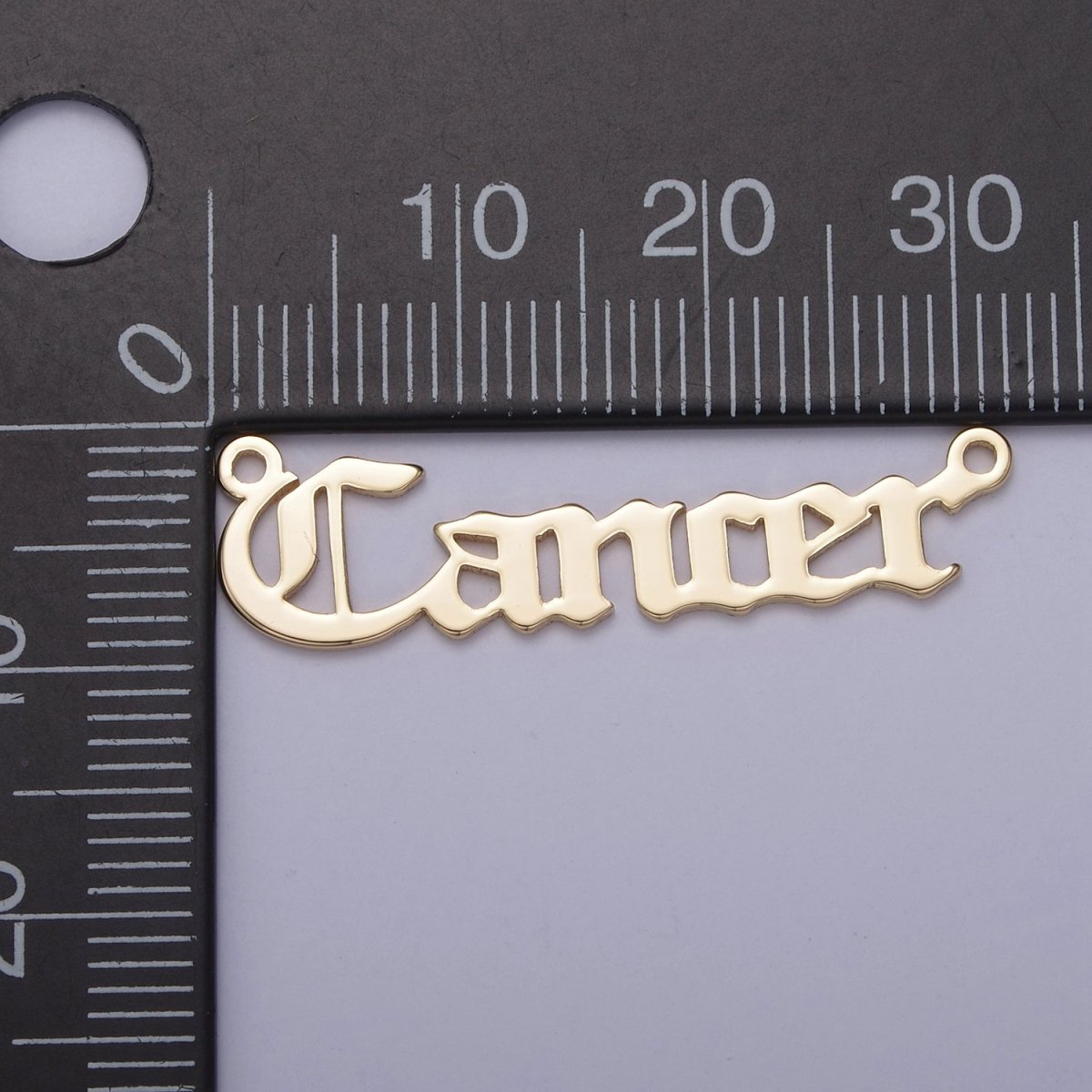 14k Gold Filled Old English Font Zodiac Charms Connector for Necklace Bracelet Link Connector Astrology Necklace Charm Personalized Jewelry Wholesale M-134-M-145 - DLUXCA