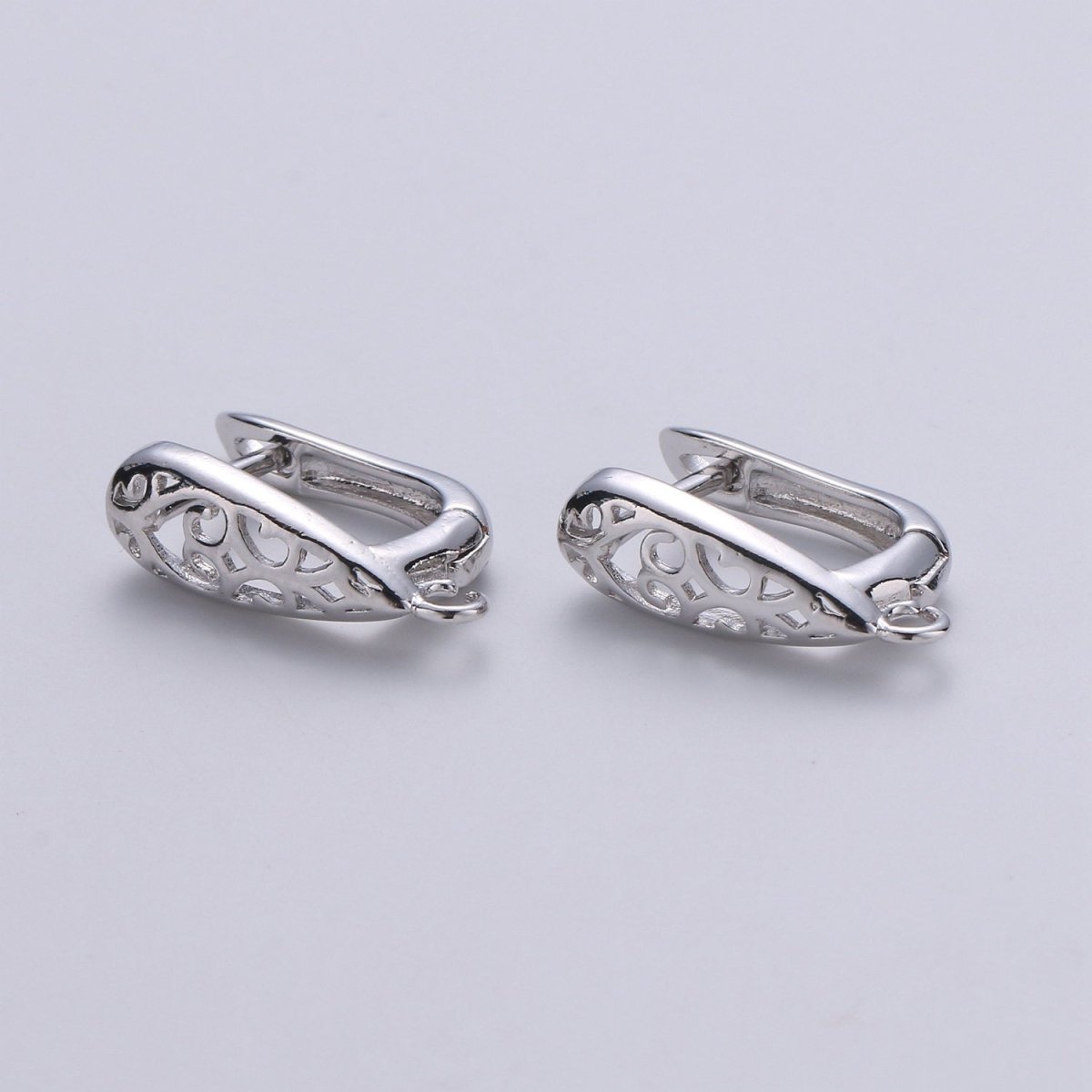 14k Gold Filled one touch w/ open link Lever back earring making, 12x19 mm, Nickel free Lead Free for Earring Charm Making Findings K-699 - K-701 - DLUXCA