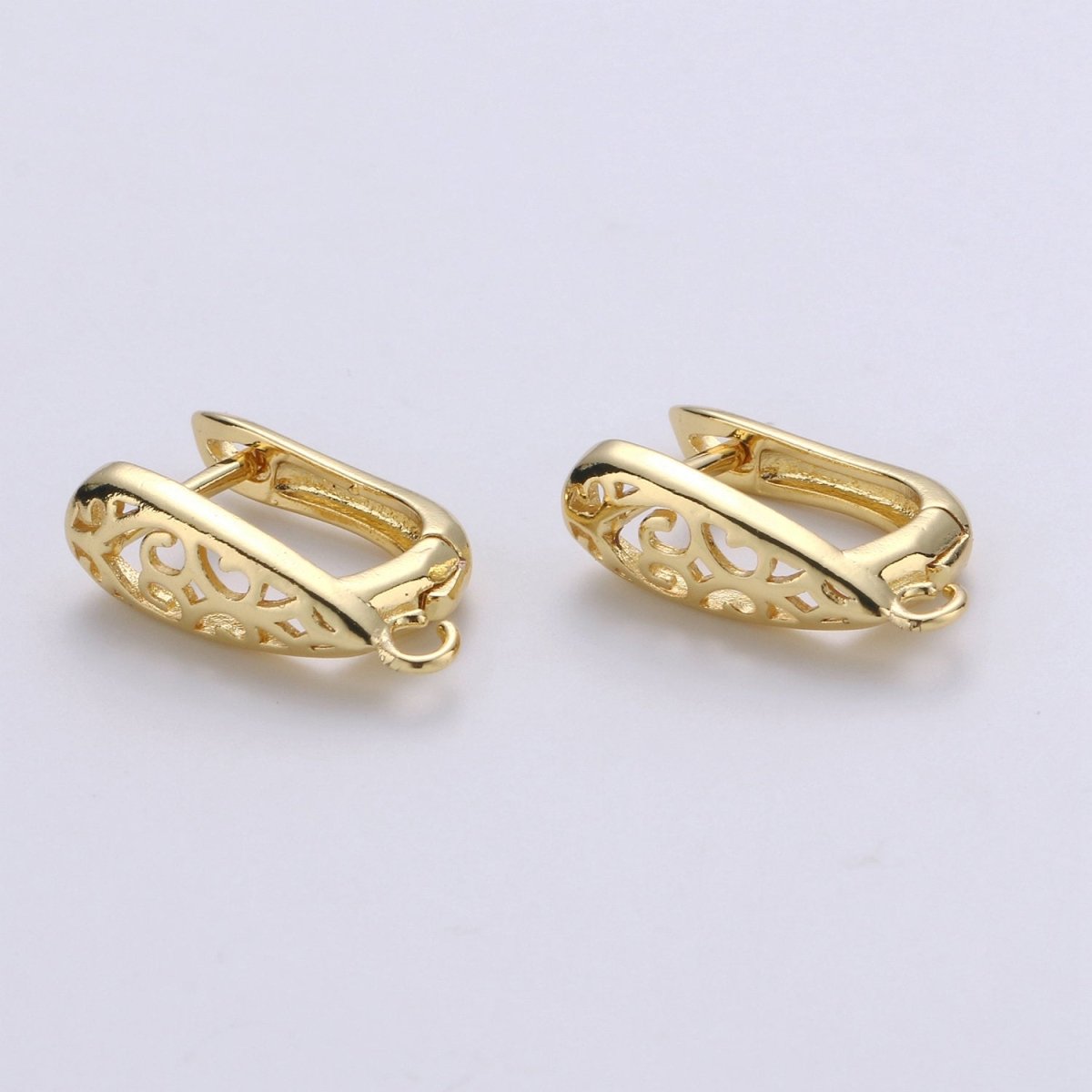 14k Gold Filled one touch w/ open link Lever back earring making, 12x19 mm, Nickel free Lead Free for Earring Charm Making Findings K-699 - K-701 - DLUXCA