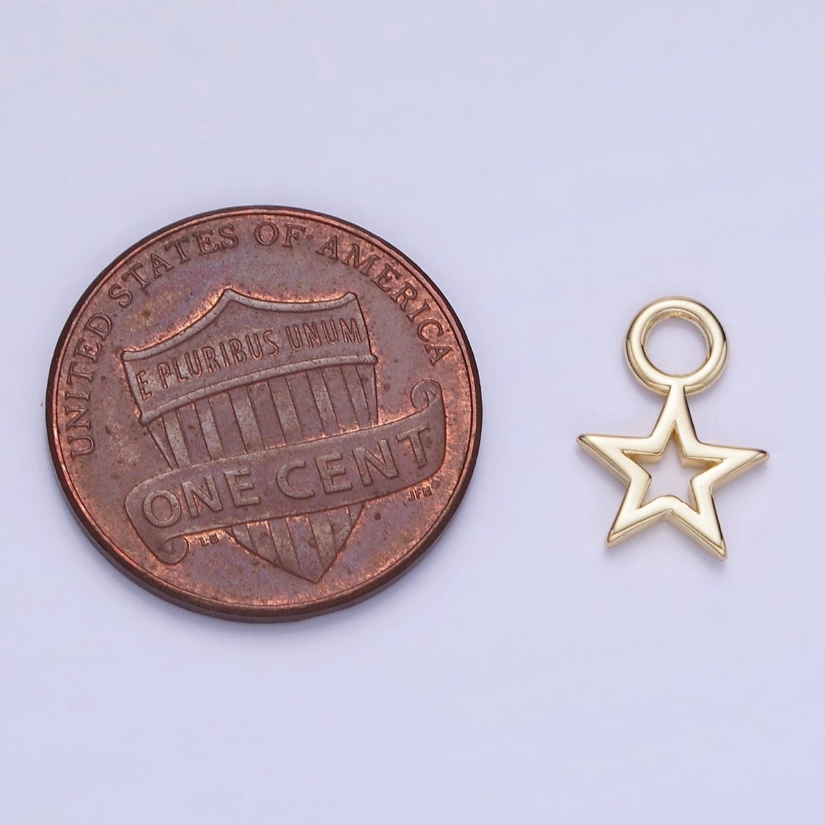 14K Gold Filled Open Celestial Star Mini Charm | AG754 - DLUXCA