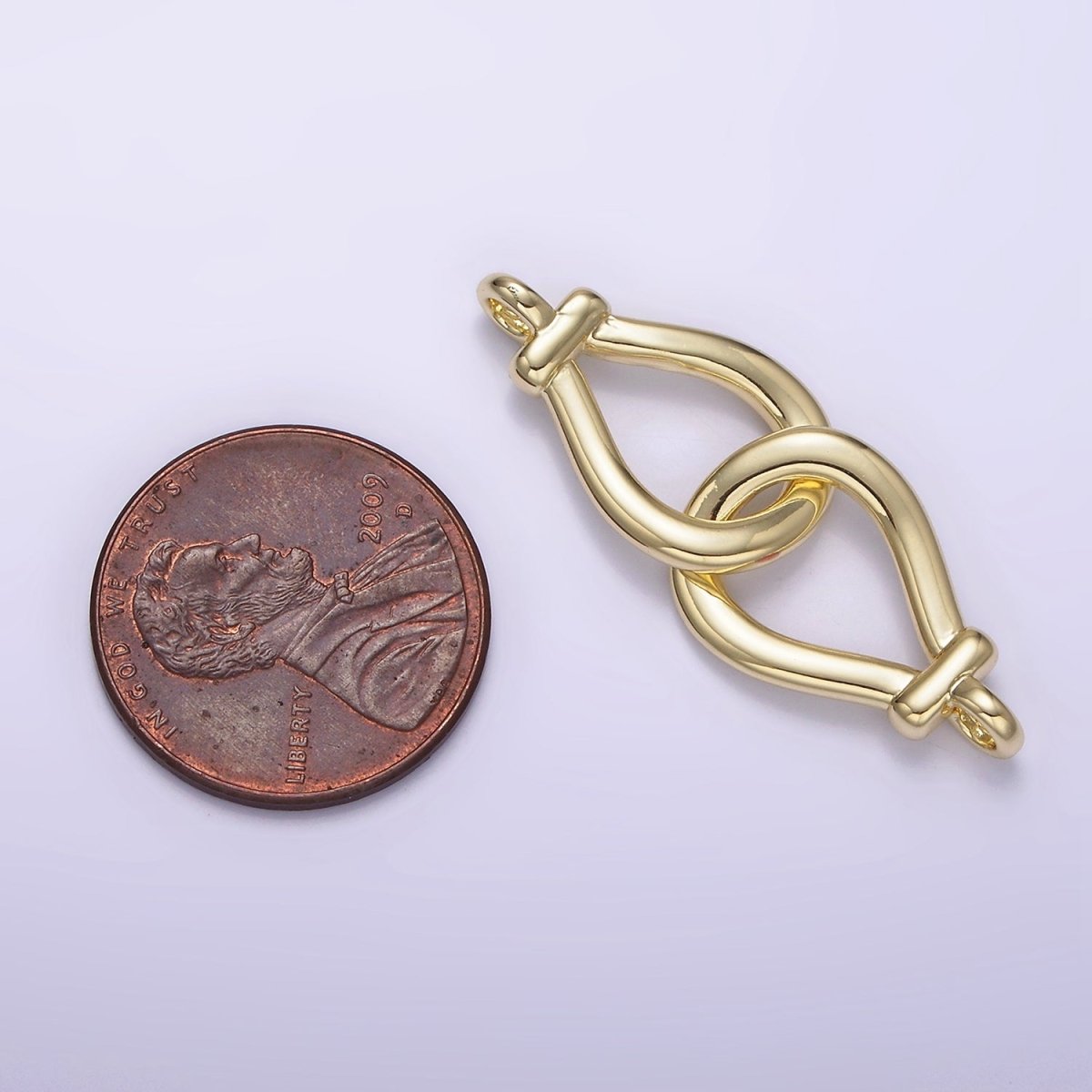 14K Gold Filled Open Teardrop Over Lap Loop Band Minimalist Connector | G-063 - DLUXCA