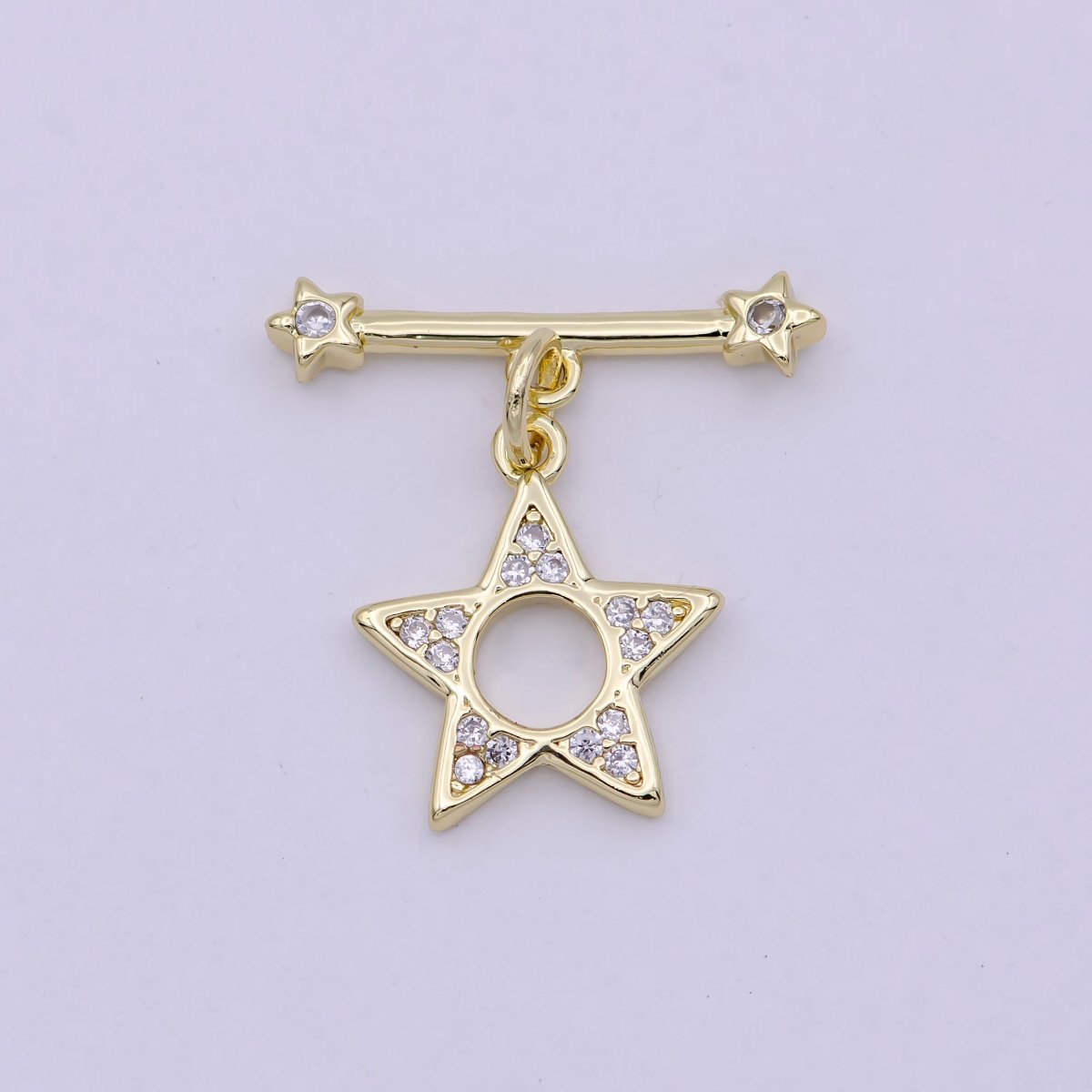 14K Gold Filled OT Toggle Clasps Star CZ Clasps Connectors for Jewelry Handmade Making Bracelet Necklace L-624 - DLUXCA