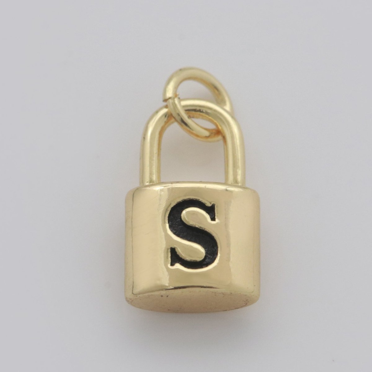 14K Gold Filled Padlock Letter Initial Lock Personalized Charm Pendant | A-822-A-834 - DLUXCA