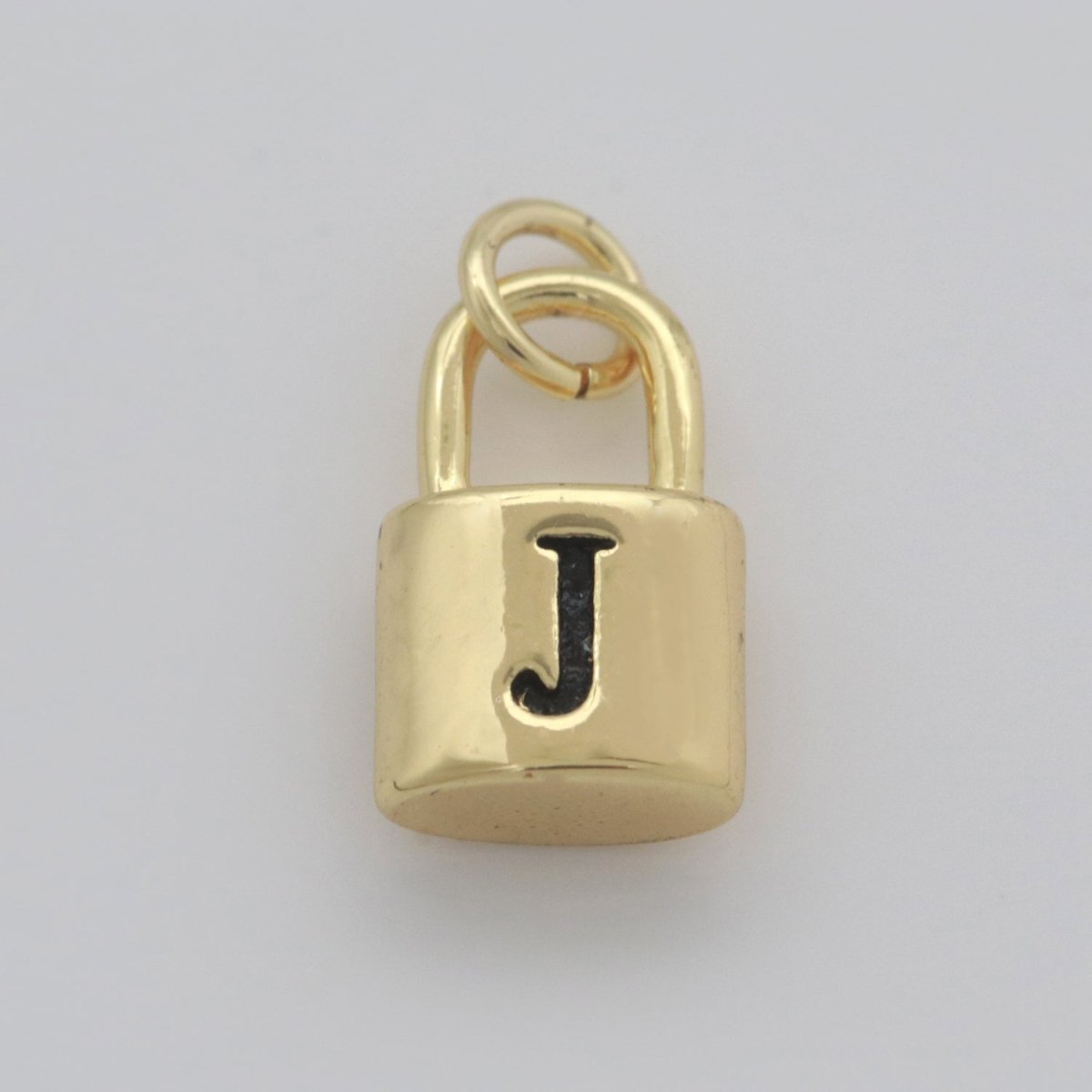 14K Gold Filled Padlock Letter Initial Lock Personalized Charm Pendant | A-822-A-834 - DLUXCA