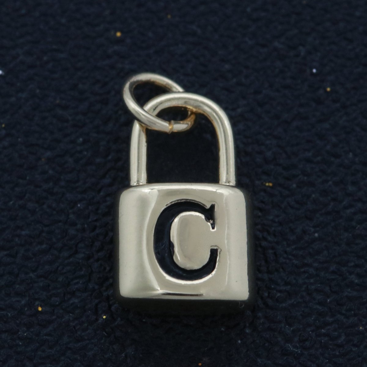 14K Gold Filled Padlock Letter Initial Lock Personalized Charm Pendant | A-822-A-834 - DLUXCA