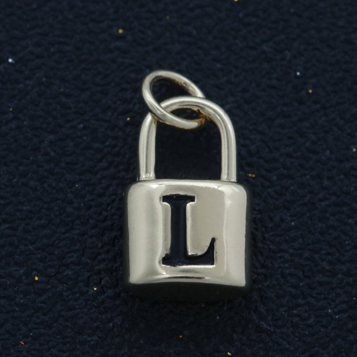 14K Gold Filled Padlock Letter Initial Lock Personalized Charm Pendant | A-822-A-834 - DLUXCA
