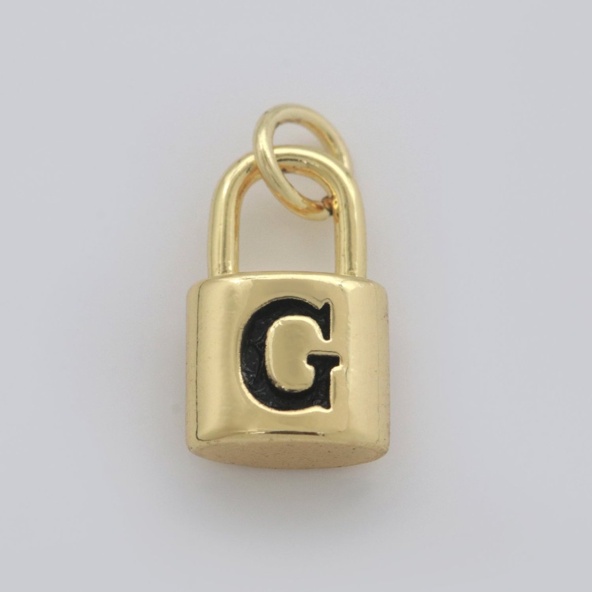 14K Gold Filled Padlock Letter Initial Lock Personalized Charm Pendant | A-822-A-834 - DLUXCA