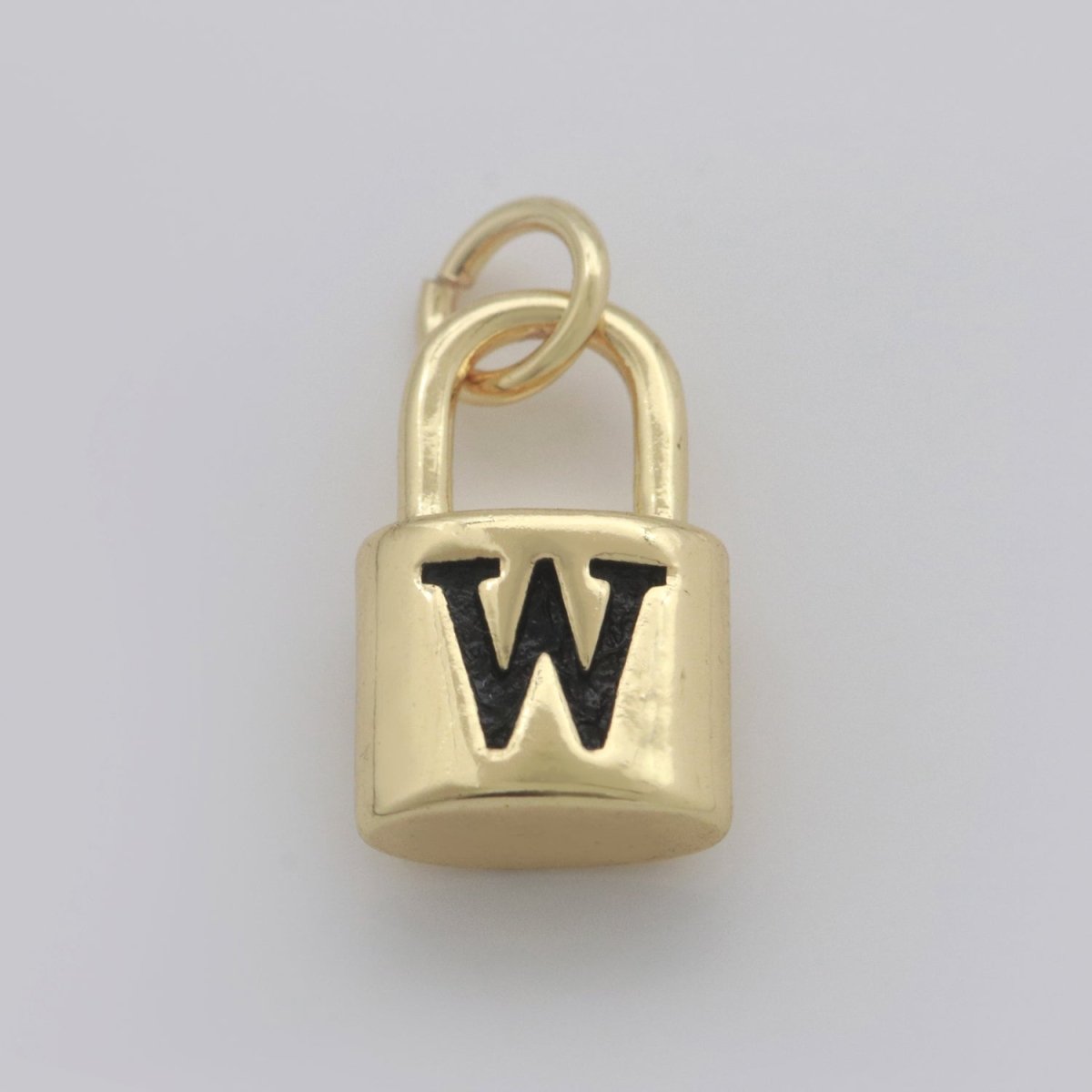 14K Gold Filled Padlock Letter Initial Lock Personalized Charm Pendant | A-822-A-834 - DLUXCA