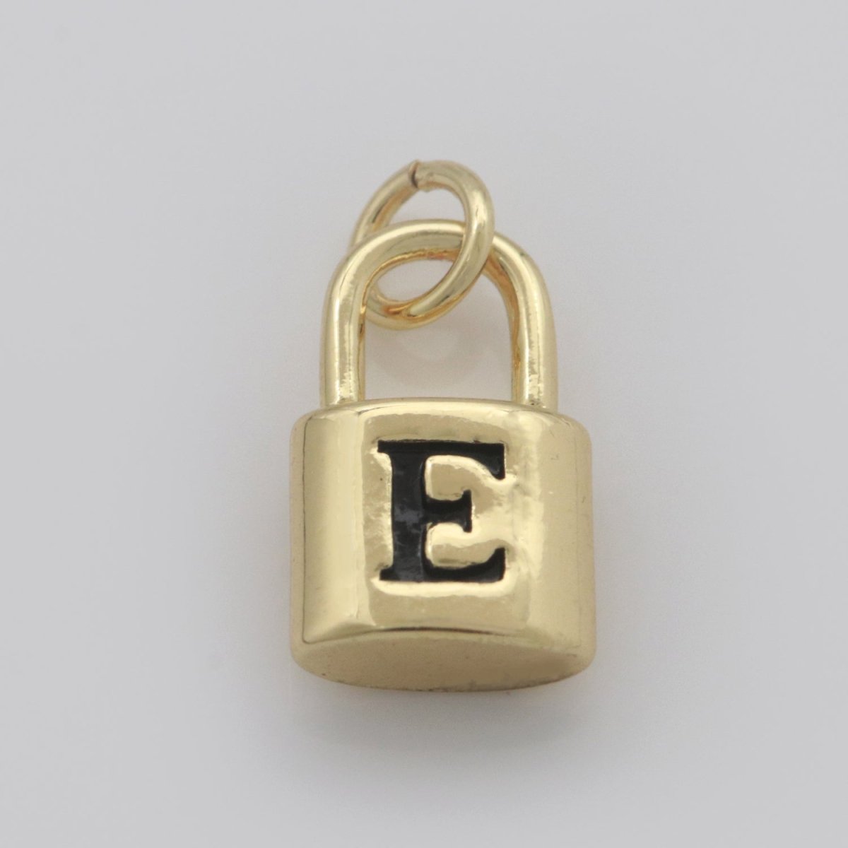 14K Gold Filled Padlock Letter Initial Lock Personalized Charm Pendant | A-822-A-834 - DLUXCA
