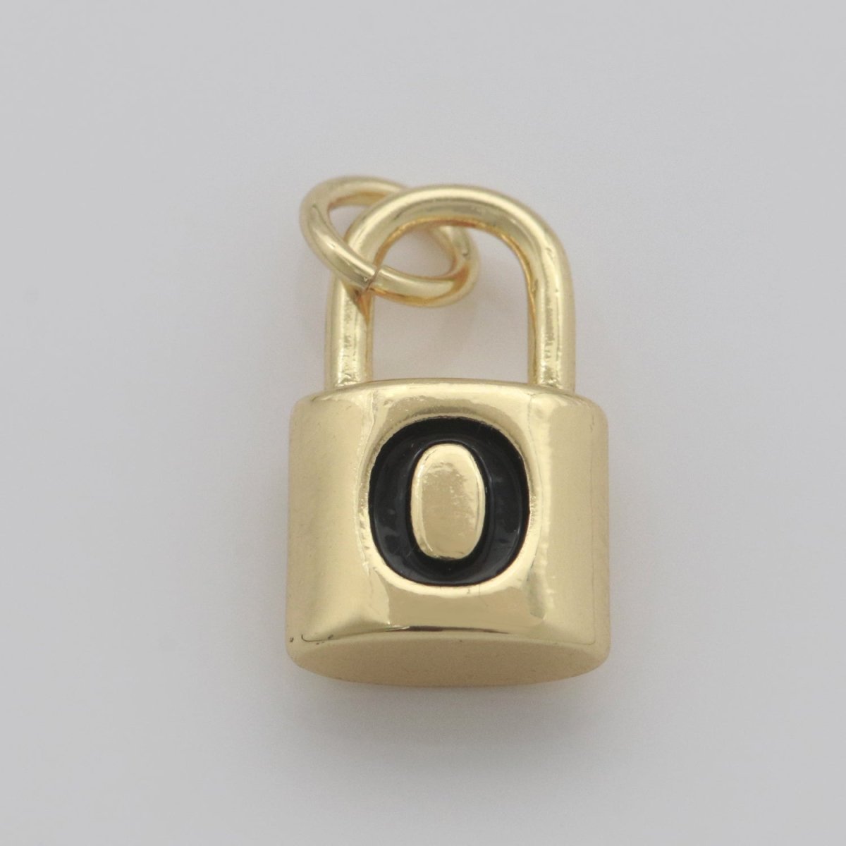 14K Gold Filled Padlock Letter Initial Lock Personalized Charm Pendant | A-822-A-834 - DLUXCA