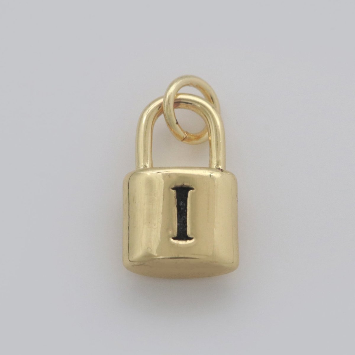14K Gold Filled Padlock Letter Initial Lock Personalized Charm Pendant | A-822-A-834 - DLUXCA