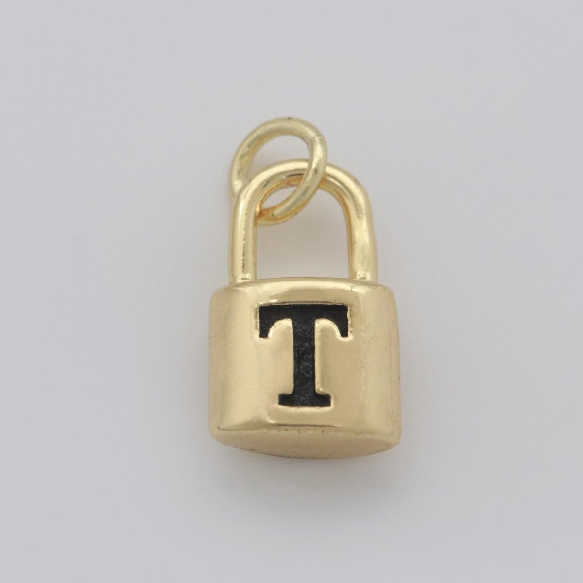 14K Gold Filled Padlock Letter Initial Lock Personalized Charm Pendant | A-822-A-834 - DLUXCA