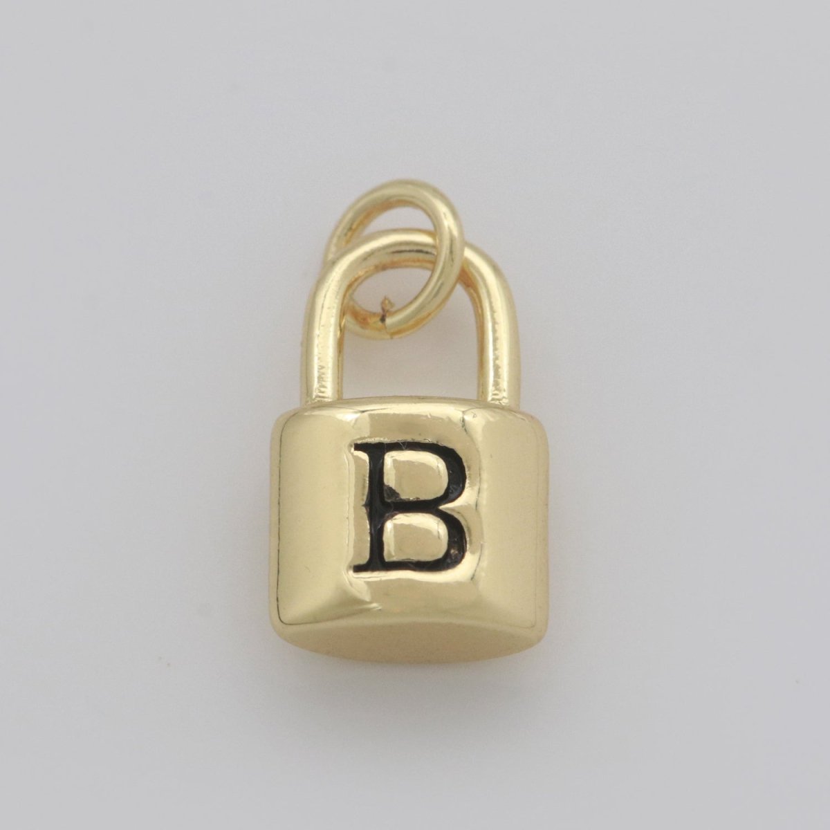 14K Gold Filled Padlock Letter Initial Lock Personalized Charm Pendant | A-822-A-834 - DLUXCA