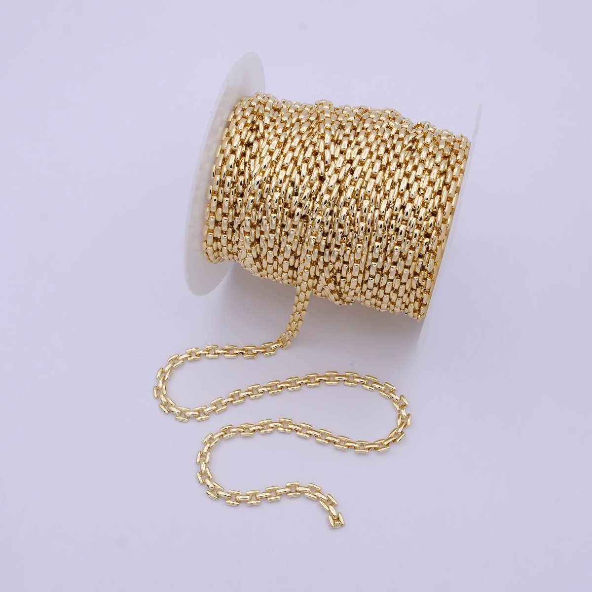 14K Gold Filled Panther Chain by Yard, 5.5mm Width Wholesale Bulk Panther Link For Jewelry Making | ROLL-706 Clearance Pricing - DLUXCA