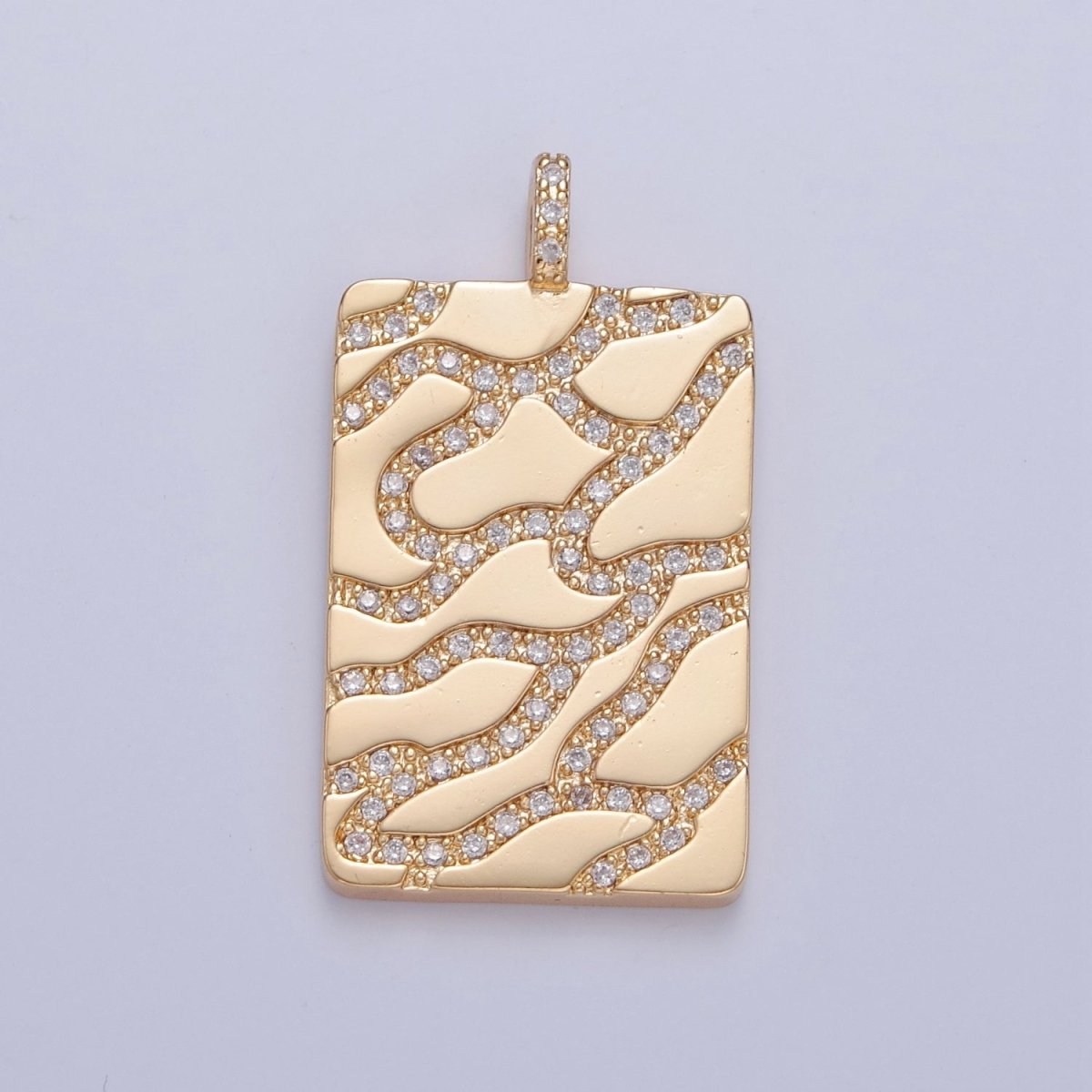 14K Gold Filled Pave Gold Artery Tile Pendant for Necklace Bracelet Supply J-644 J-645 - DLUXCA