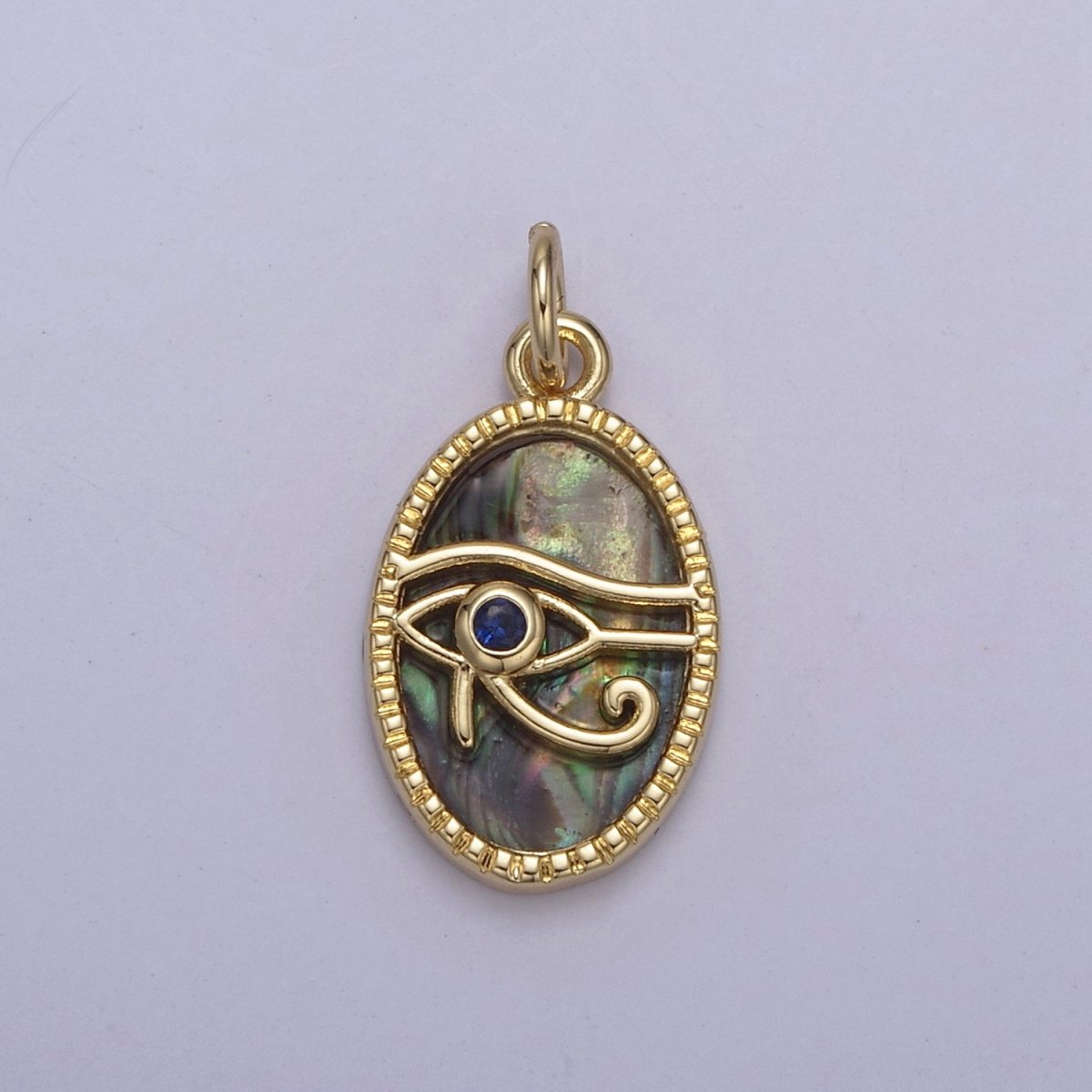 14K Gold Filled Pearl, Tiger Eye, Abalone Shell Charm Pendant Eye Of Ra Charm for Amulet Green Necklace Bracelet Jewelry Making N-771 - N-773 - DLUXCA