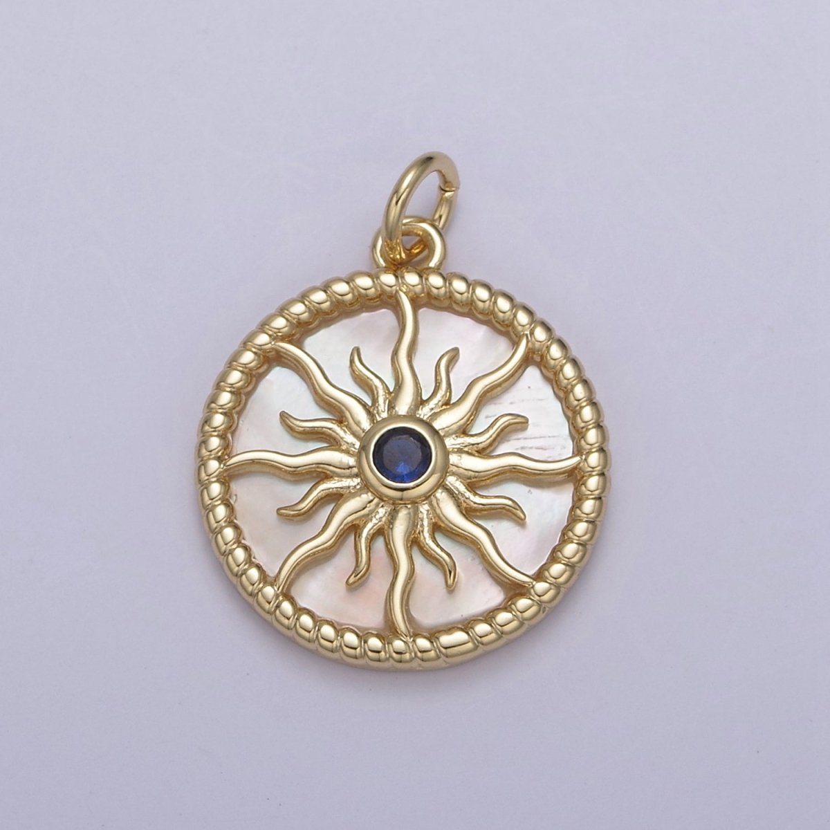 14K Gold Filled Pearl, Tiger Eye, Abalone Shell Charm Pendant Sun Charm for Celestial Necklace Bracelet Jewelry Making N-887 - N-889 - DLUXCA