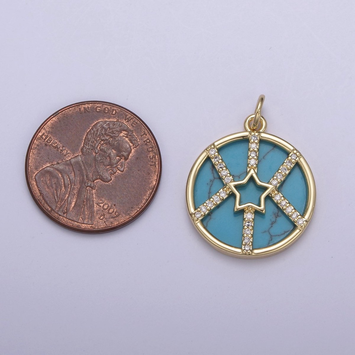 14K Gold Filled Pearl, Tiger Eye, Turquoise Abalone Pearl Shell Charm Pendant Star Charm for Celestial Necklace Bracelet Jewelry Making N-882 - N-886 - DLUXCA