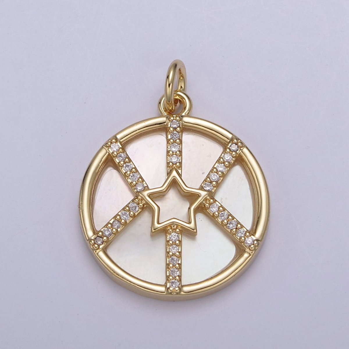 14K Gold Filled Pearl, Tiger Eye, Turquoise Abalone Pearl Shell Charm Pendant Star Charm for Celestial Necklace Bracelet Jewelry Making N-882 - N-886 - DLUXCA