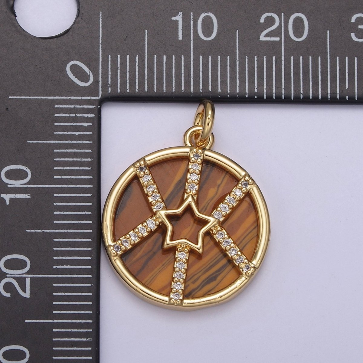 14K Gold Filled Pearl, Tiger Eye, Turquoise Abalone Pearl Shell Charm Pendant Star Charm for Celestial Necklace Bracelet Jewelry Making N-882 - N-886 - DLUXCA