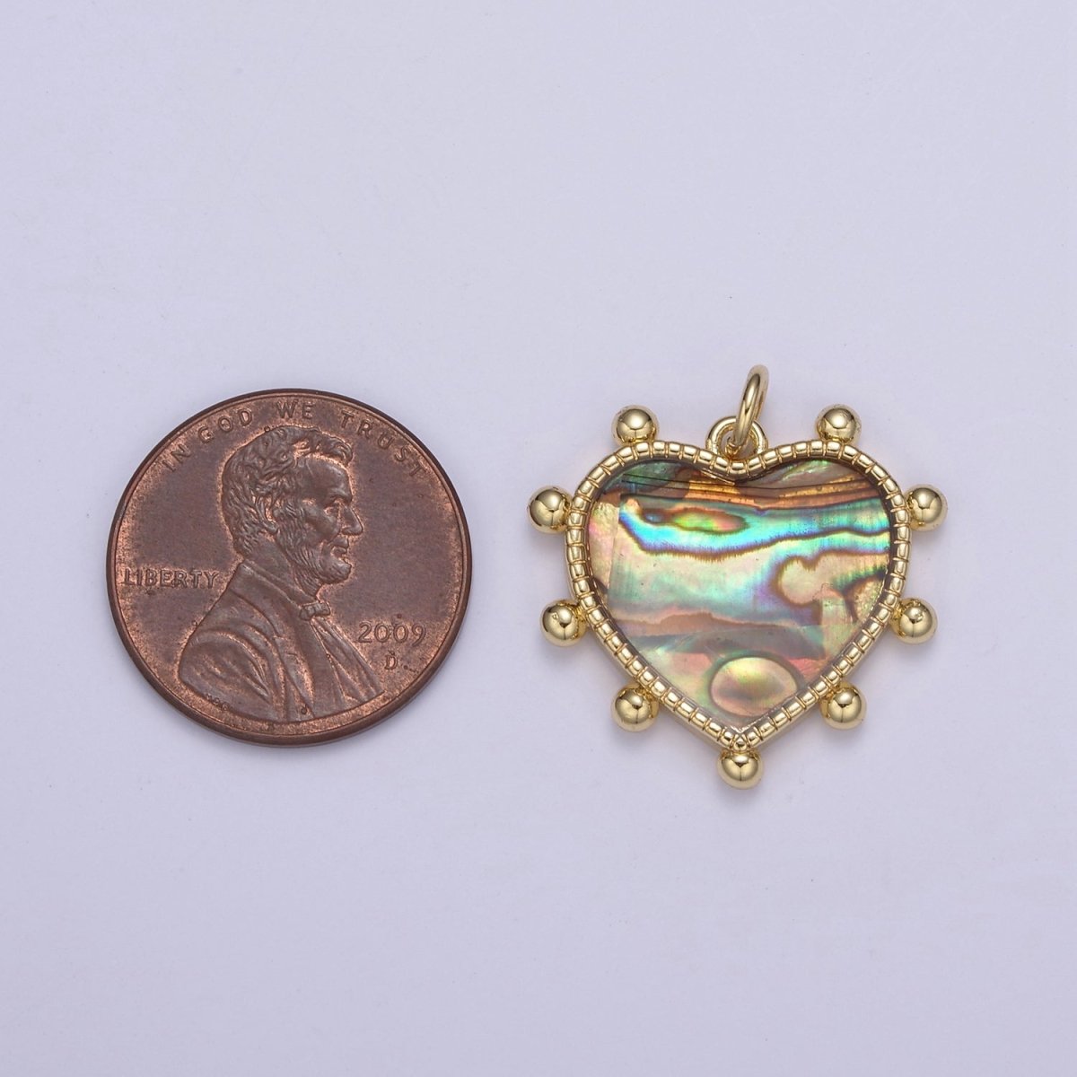 14K Gold Filled Pearl, Tiger Eye, Turquoise Abalone Shell Charm Pendant Beaded Heart Love Charm for Necklace Bracelet Jewelry Making N-642 - N-646 - DLUXCA