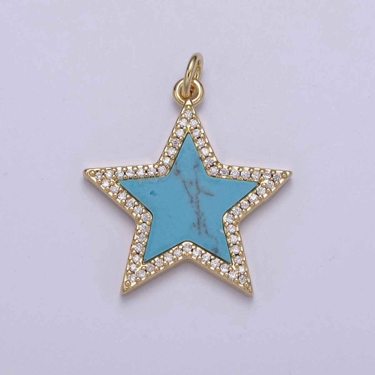 14K Gold Filled Pearl, Tiger Eye, Turquoise Abalone Shell Charm Pendant Star Charm for Celestial Necklace Bracelet Jewelry Making N-657 - N-661 - DLUXCA