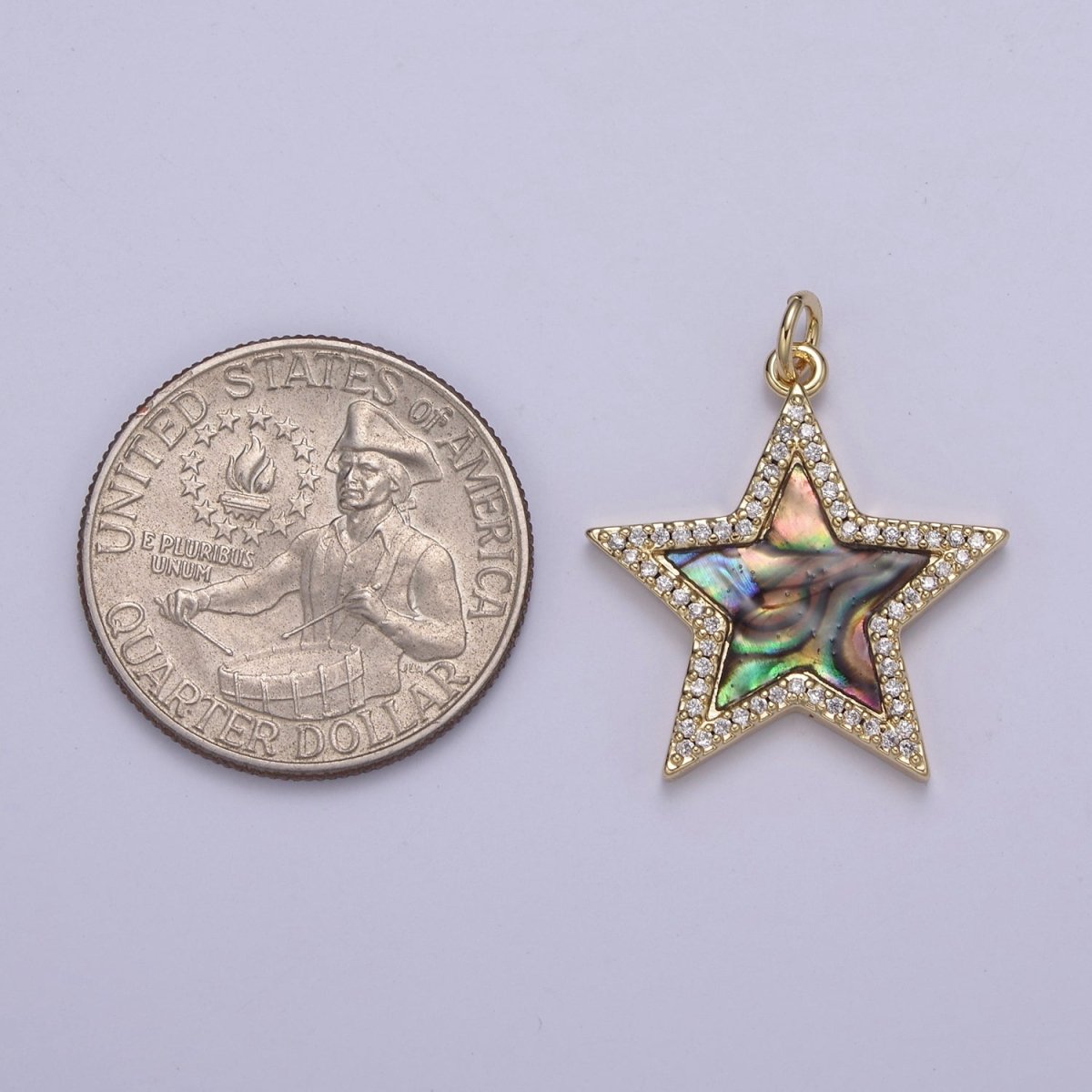 14K Gold Filled Pearl, Tiger Eye, Turquoise Abalone Shell Charm Pendant Star Charm for Celestial Necklace Bracelet Jewelry Making N-657 - N-661 - DLUXCA