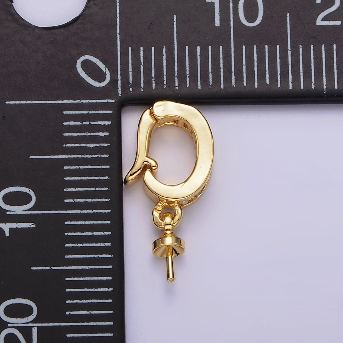 14k Gold Filled Peg Bail Caps Hold for Half Drilled Pearls and Beads CZ Bail Charm Jewelry Findings Supplies Z-470 - DLUXCA