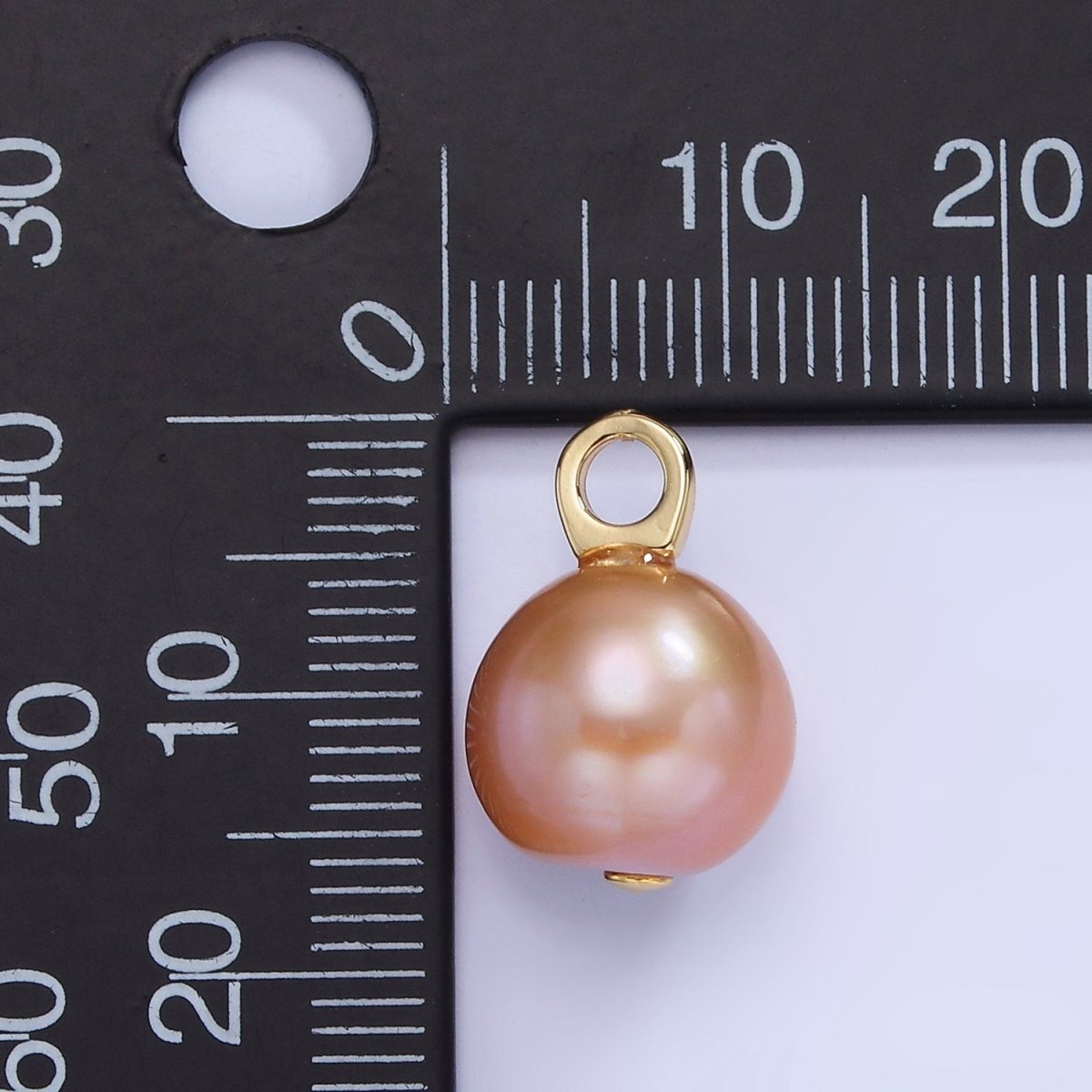 14K Gold Filled Pink Freshwater Pearl Button Drop Pendant | P1723 - DLUXCA