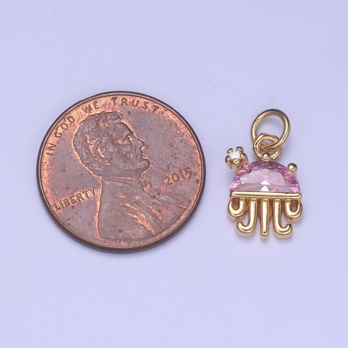 14K Gold Filled Pink Octopus Charm E-292 - DLUXCA