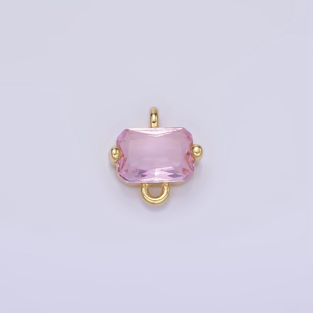 14K Gold Filled Pink, Purple, Blue, Clear Multifaceted CZ Baguette Connector | G345 - G346 - DLUXCA