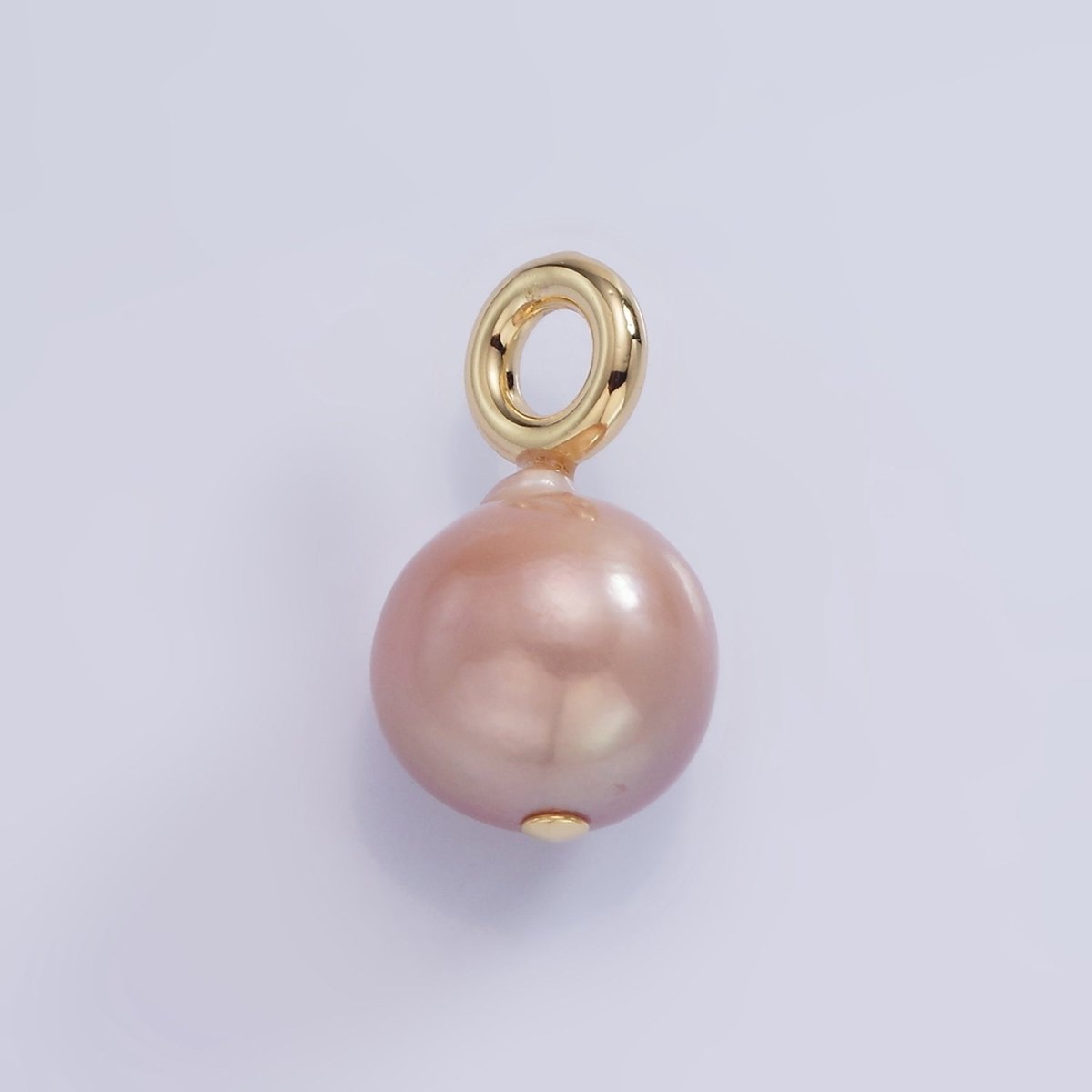 14K Gold Filled Purple Freshwater Pearl Button Drop Pendant | P1704 - DLUXCA